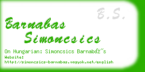 barnabas simoncsics business card